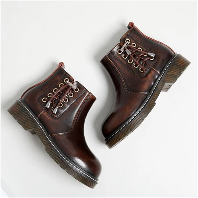 

New Girls Martin Boots Children Spring Genuine Leather Ankle British Style Student Casual Baby Toddler Flat Kids Shoes 03