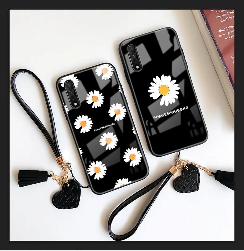 Ремешок и чехол для VIVO X30 X27 X23 Pro x21s x21i x21 ud Peaceminusone Daisy модный жесткий стеклянный
