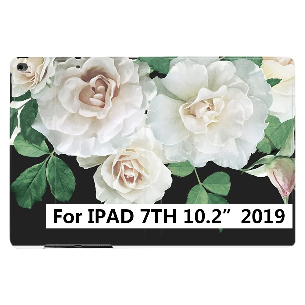 iPad 7th 10.2 2019 Элегантный красивый белый цветок из искусственной кожи Стенд Смарт чехол для iPad Air 2 3 9," 56 7th 10,2" 10," PRO Mini 4 5 - Цвет: iPad 7th 10.2 2019