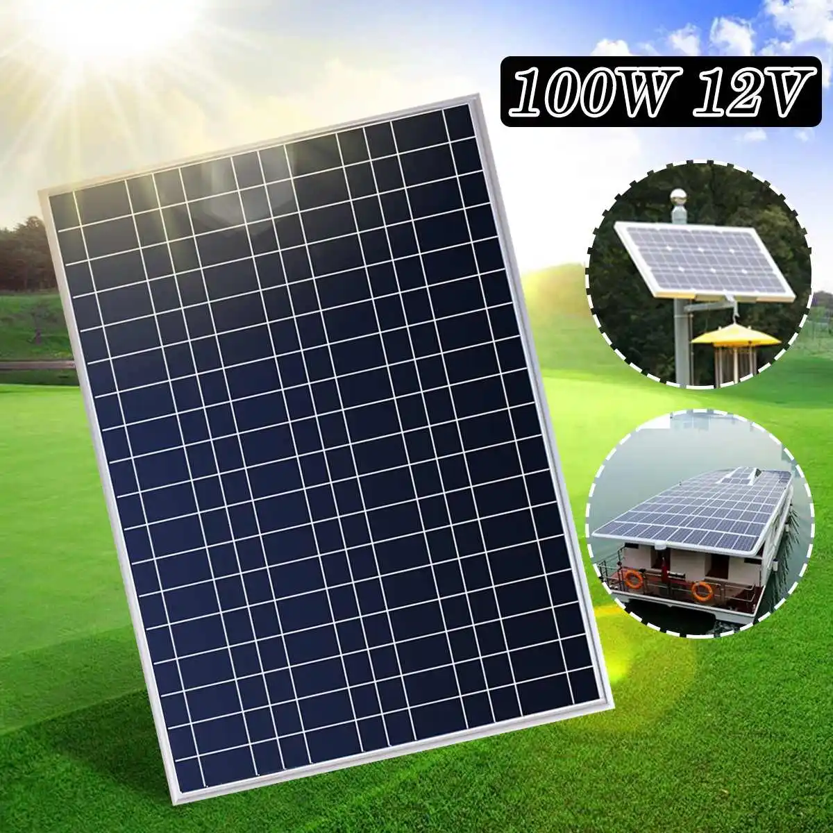 LEORY 100 Вт 18 в поликристаллическая солнечная панель Sunpower Солнечные батареи модуль зарядное устройство для дома RV лодка выход эффективности