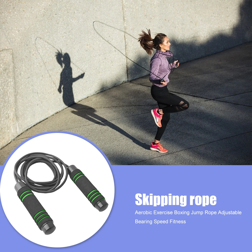 

3m Rubber Adjustable Skipping Rope Fitness Training Jump Rope with Non-slip Handle for Students Adults Physical Exercise