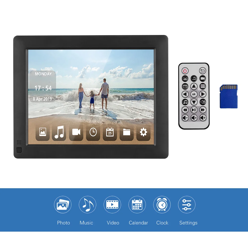 Ультратонкая цифровая фоторамка Andoer 9 дюймов настольный альбом с поддержкой