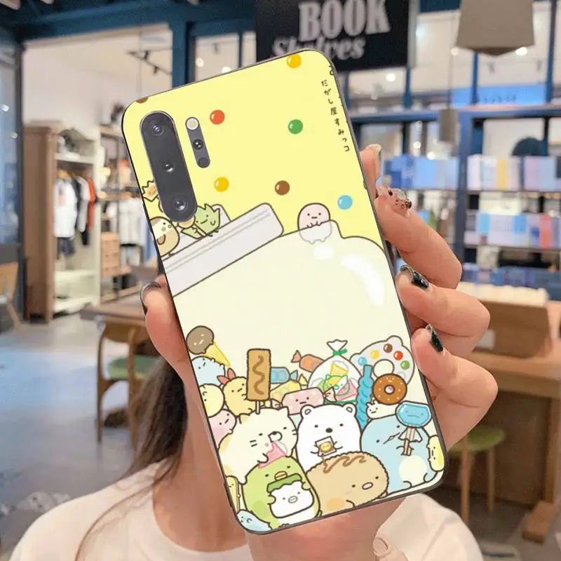 NBDRUICAI Япония kawaii милый sumikko gurashi черный сотовый телефон чехол для Samsung Note 7 8 9 10 pro