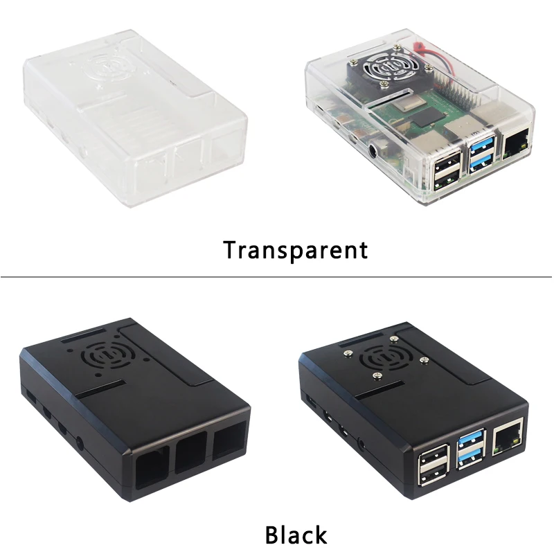 Чехол Raspberry Pi 4 Model B ABS черный прозрачный пластиковый корпус съемный чехол GPIO с
