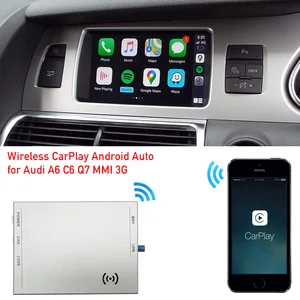 Зеркальный модуль автомобильного радиоприемника, для Audi A6, C6, Q7, рестайлинг, беспроводной интерфейс apple carplay, Wi-Fi, android
