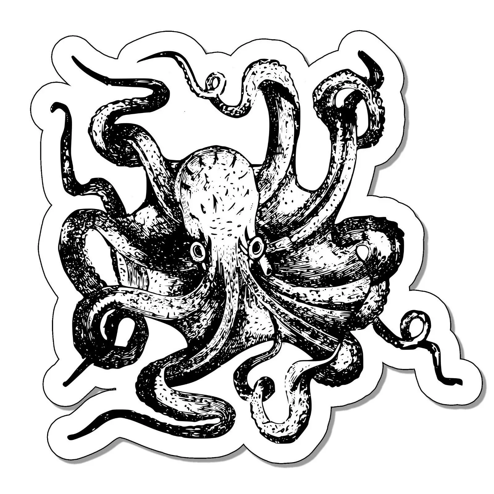 

Octopus marine life squid marine monster Creative Window Vinyl Motorcycle Waterproof Waterproof Car Stickers