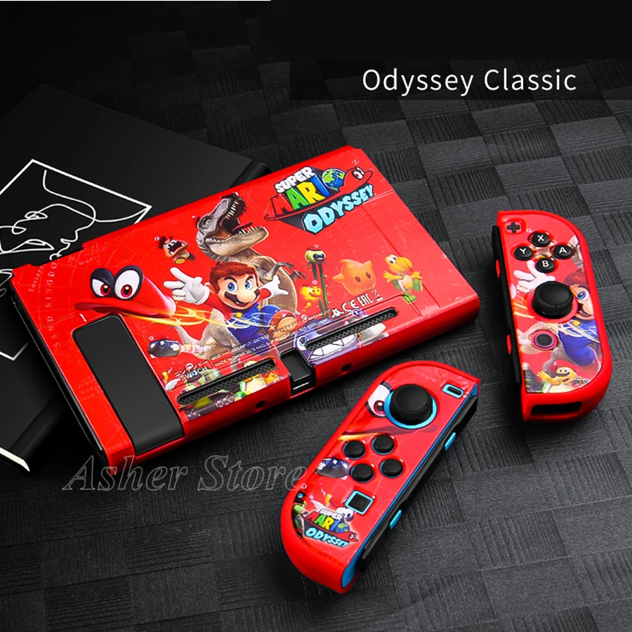 8 Nintendo switch шаблон Защитный чехол красочный жесткий корпус+ 4 Аналоговые крышки для nintendo Switch консоли Joy-con аксессуары - Цвет: 8