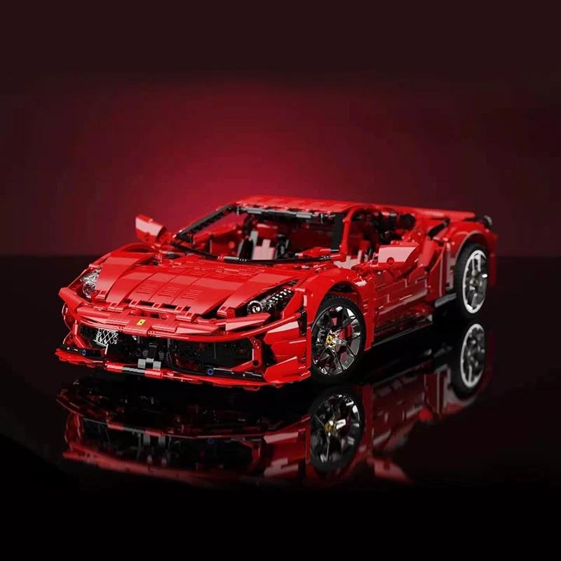 2020 строительные блоки Red Ferraris 458 488 Italia высокотехнологичные 1:8 MOC super racing sport car