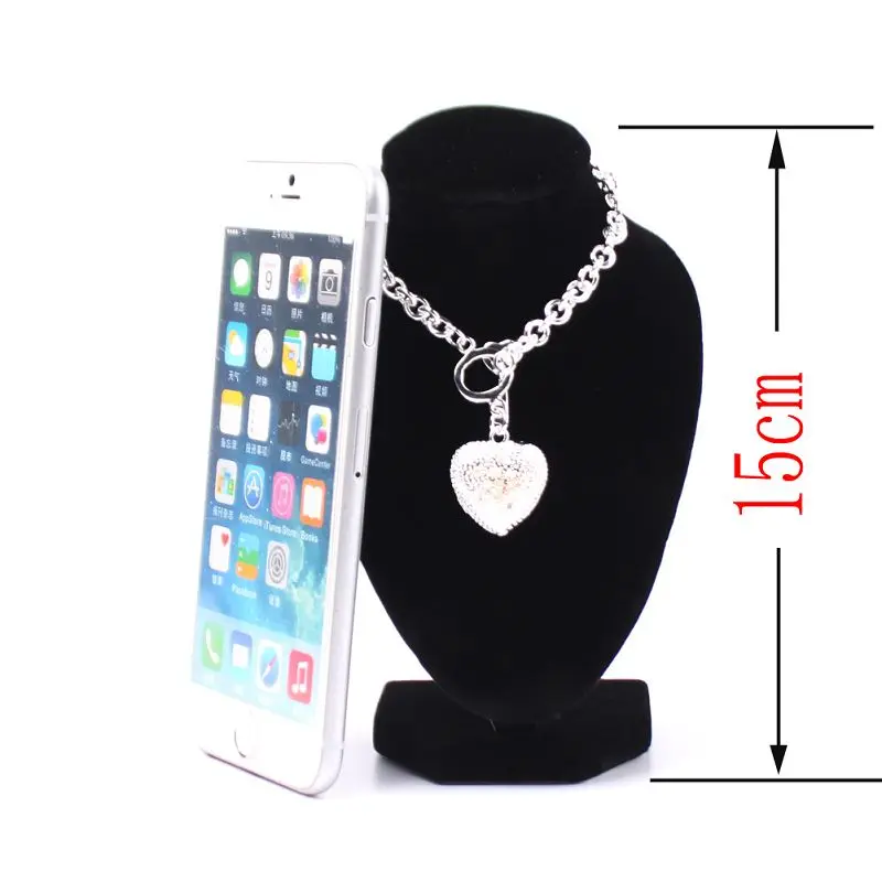 Вельветовая Подвеска для ожерелья подставка демонстрации цепочки черный