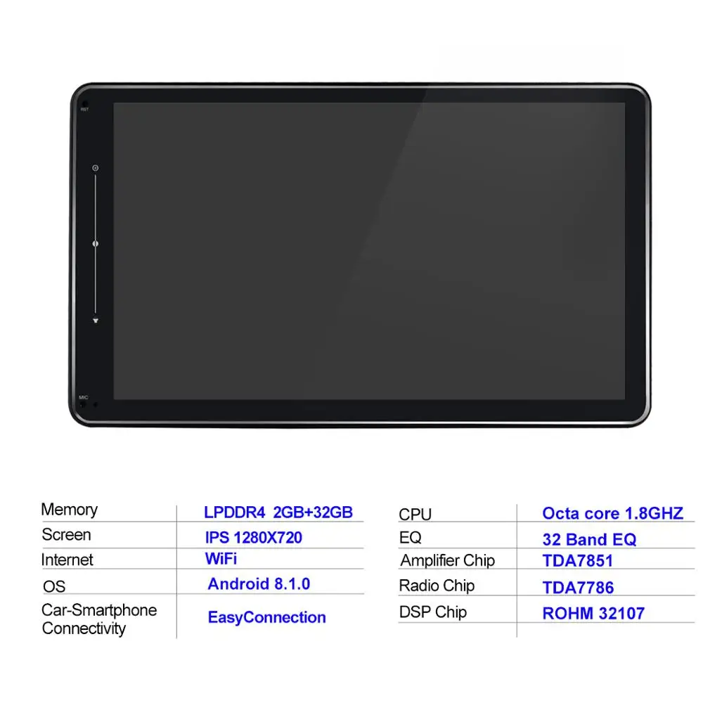 IPS 10 &quot2 Din Android универсальный автомобильный радиоприемник стерео аудио HD 1280*720