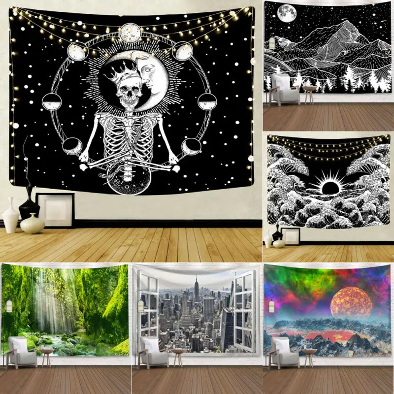 Домашний декор природный пейзаж Гобелен Мандала покрывало в стиле хиппи