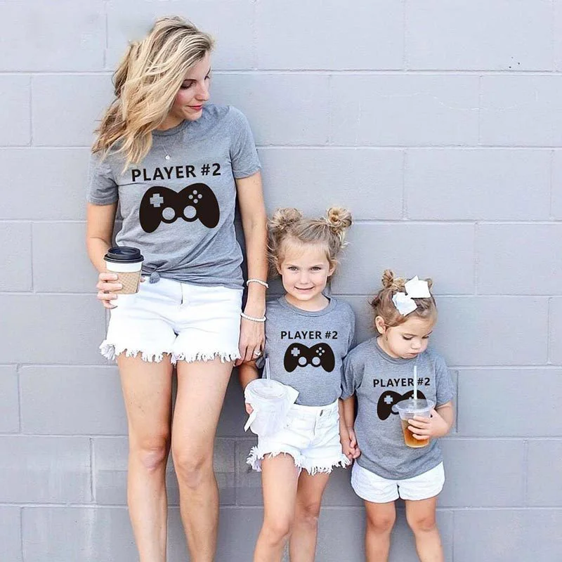 Одинаковые наряды для семьи футболка с буквенным принтом отца матери дочки сына