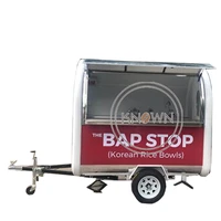 new arrival mobile fast food trailer truck coffee bar ice cream snack hot dog cart van one side window can be moved customizable