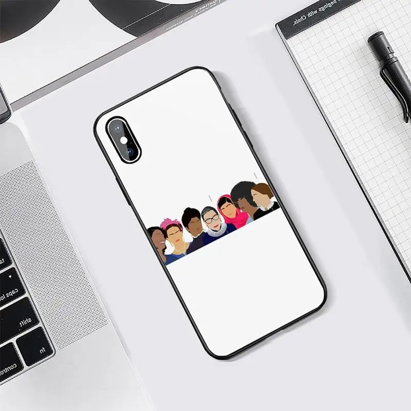

Feminist Girl pink aesthetics coque funda cover Phone Case Tempered glass For iphone 5C 6 6S 7 8 plus X XS XR 11 PRO MAX