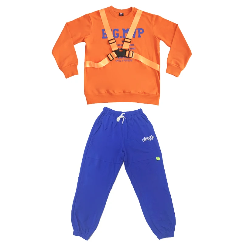 

New Children'S Hip Hop Costumes Loose Top Pants Boys Street Dance Clothing Modern Dancer Stage Outfit Girls Jazz Wear DN6492