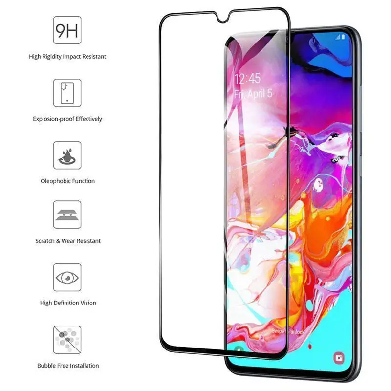 Закаленное стекло 9D для Samsung Galaxy A90 Защитная пленка экрана M30S A10S A50S A7 2018 A70 A60 A50 A40