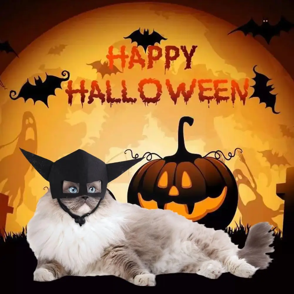 

Halloween Funny Pet Headgear Felt Cloth Bat Cosplay Protective Gear Ghost Accessories Party Festival A5U1