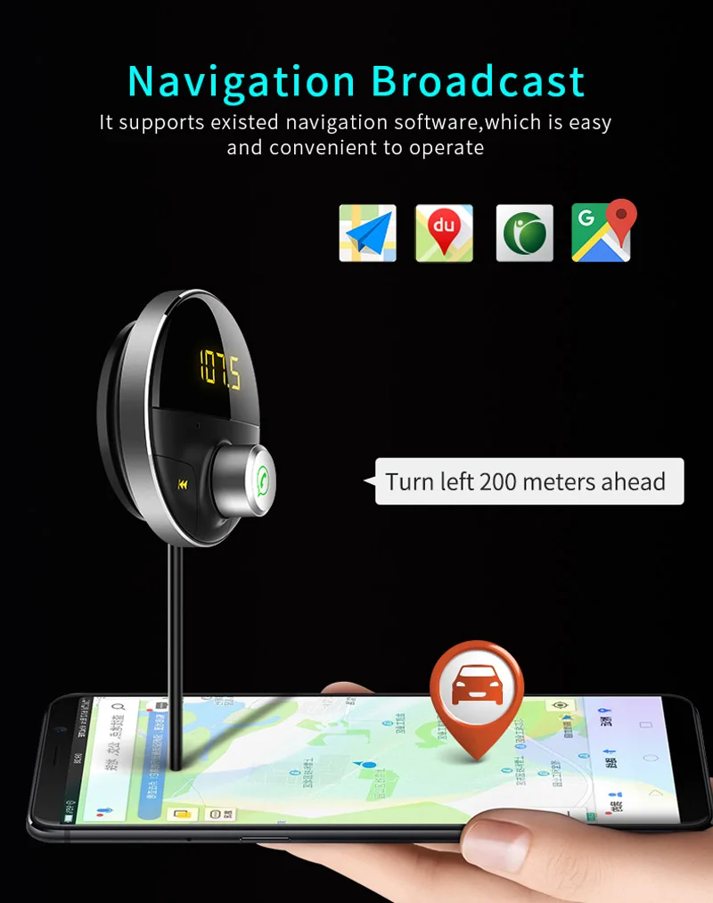 JaJaBor fm-передатчик fm-модулятор Bluetooth автомобильный комплект громкой связи AUX 3,5 мм музыкальный mp3-плеер аудио адаптер музыкальный приемник