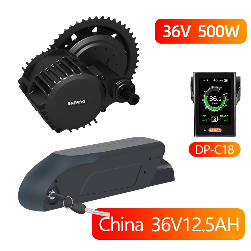 Bafang BBS02B 36 в 500 Вт среднемоторный привод 8fun BBS02 велосипед электрический e велосипед конверсионный комплект центральный двигатель eBike часть eBike Середина - Цвет: C18 36V12.5AH  China