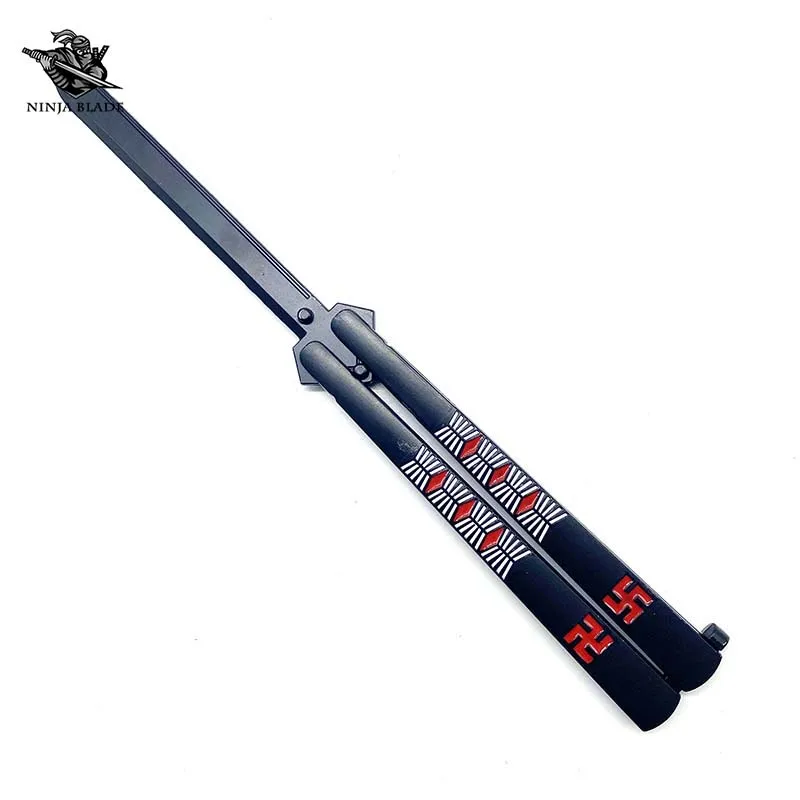 Отбеливающая аниме бабочка тренировочный нож Ichigo Kurosaki Bankai Balisong Blunt коллективная