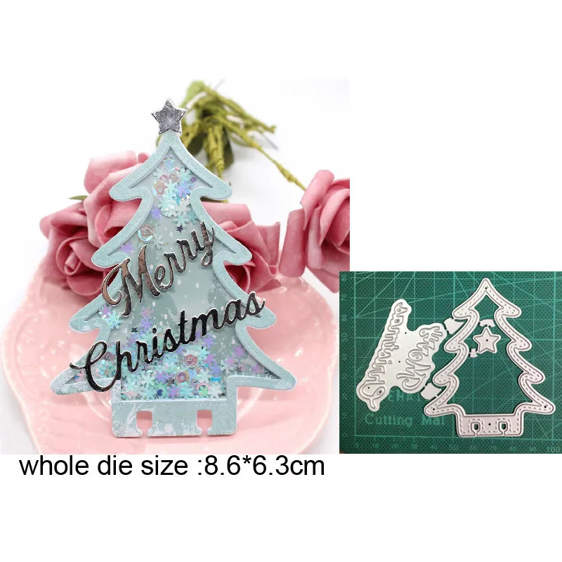 

Merry Christmas Tree New 2021 Metal Cutting Dies for DIY Scrapbooking Paper and Card Making Decorative Embossing Dies Craft dies