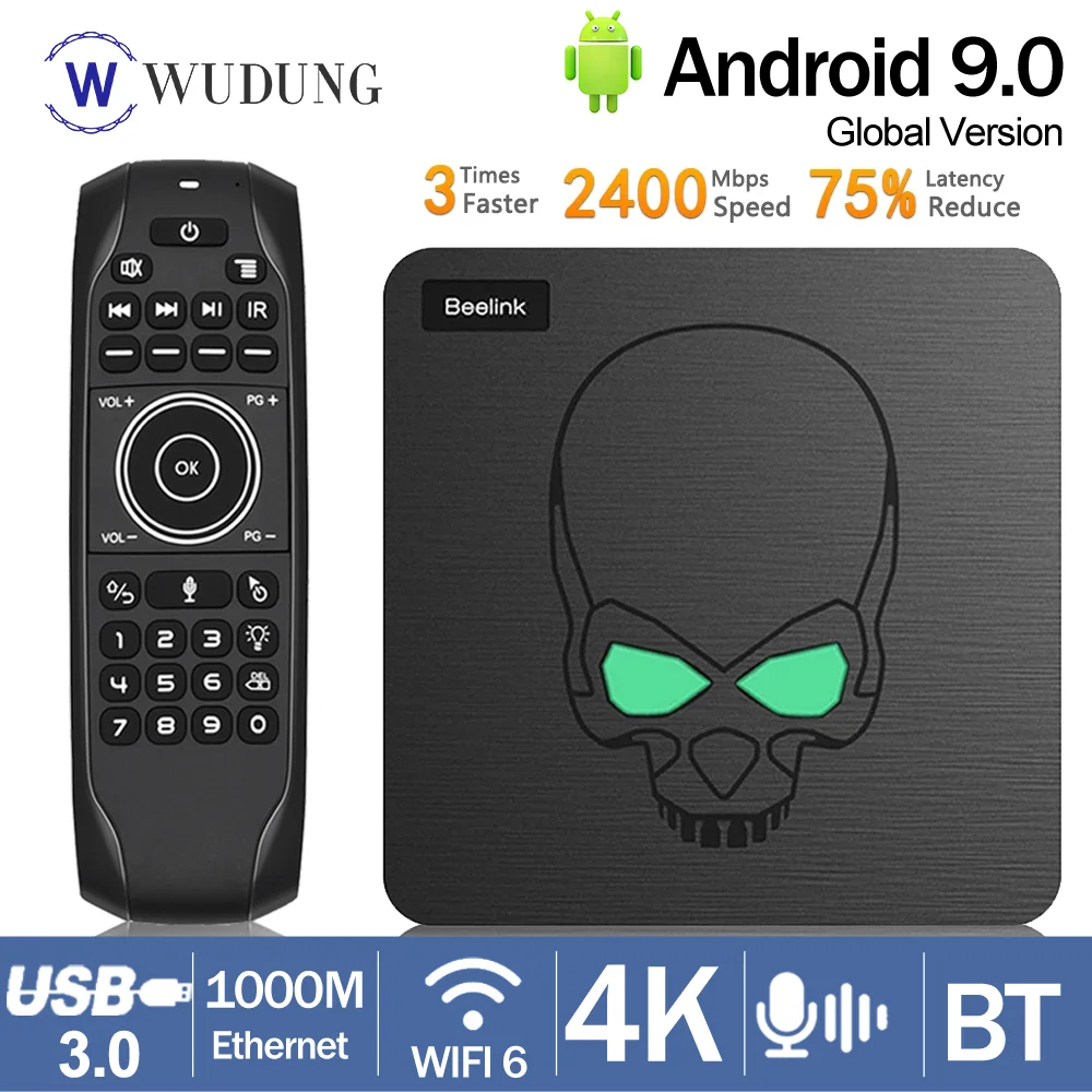 

Beelink GT King Android 9 WiFi6 TV Box Amlogic S922X Quad Core 4GB 64GB Bluetooth 4.1 4K 75hz LAN 1000M USB3.0 Smart Set-Top Box