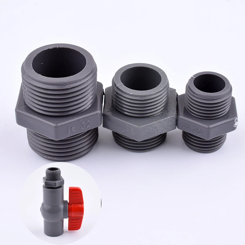 

1/2"~2" Male Thread Equal Diameter Joints Garden Irrigation PVC Nipple Connector Fish Tank Garden Irrigation Adapter Tube Joints