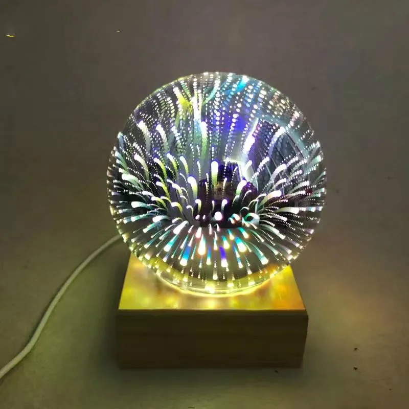 3D цветные настольные лампы Хрустальное стекло настольная лампа плакировка