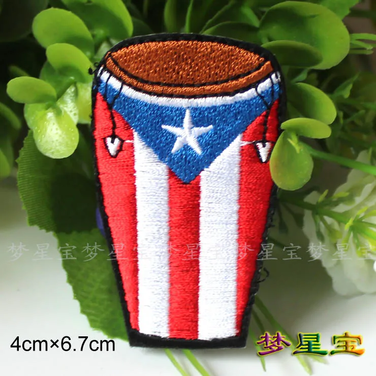 Вышитая гитара цветовой барабан A524 Задняя лента наклейки на одежду rockstar