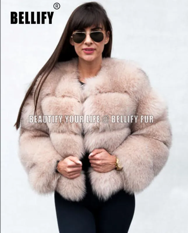 Европейская марка шубы цвета хаки из натурального Лисьего меха Одри