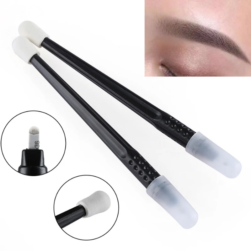 

50pcs Disposable Microblading Pen 18U 12 14U 14Flex for Eyebrow Black Tattoo Pen Tattoo Manual Pen