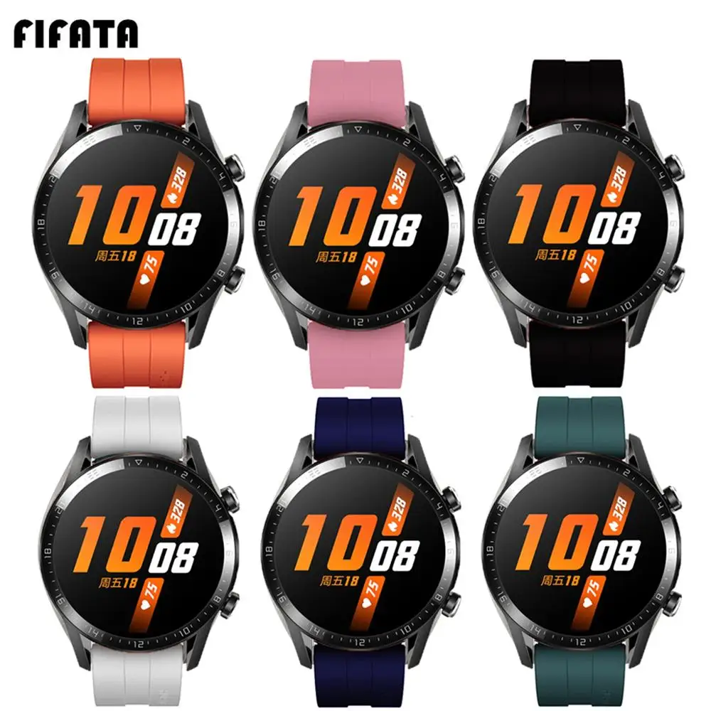 Силиконовые часы FIFATA для Huawei Watch GT 2 22 мм ремешок часов аксессуары Xiaomi Huami Amazfit