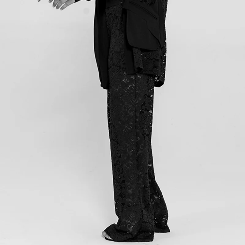 

New Latin Dance Pants Women Sexy See-Through Lace Loose Straight Trousers Salsa Tango Samba Cha Cha Performance Clothing DN6290