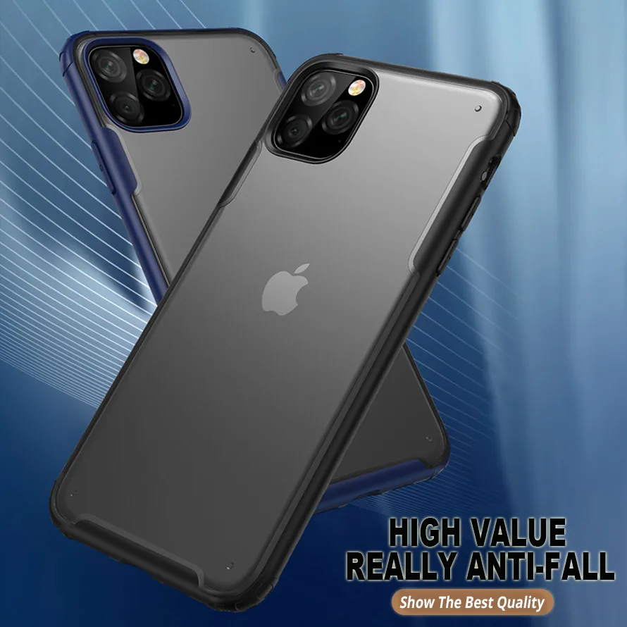 Чехол для iPhone 12 Mini 11 Pro Max XR XS X 8 7 Plus SE 2020 прозрачный матовый бампер из ТПУ жесткая