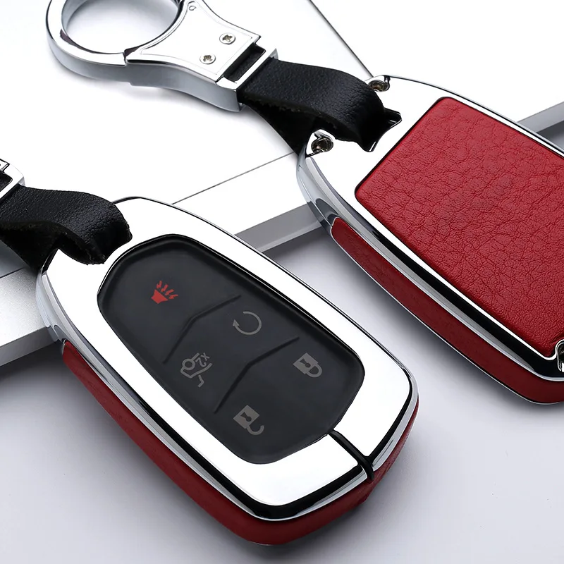 

Alloy Leather Car Key Shell Cover Case For Cadillac ATS CT6 CTS DTS XT5 Escalade ESV CTS-V Coupe SRX STS XTS ELR XT4 XT6 CT5