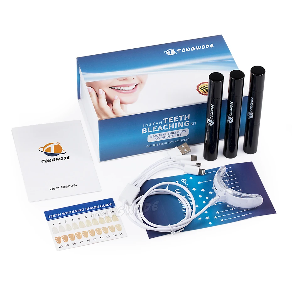 

Portable Smart Blue Llight LED Teeth Whitener Device Dental 35%CP Whitening Gel Pen Kit 4 Ports For Android Teeth Bleaching