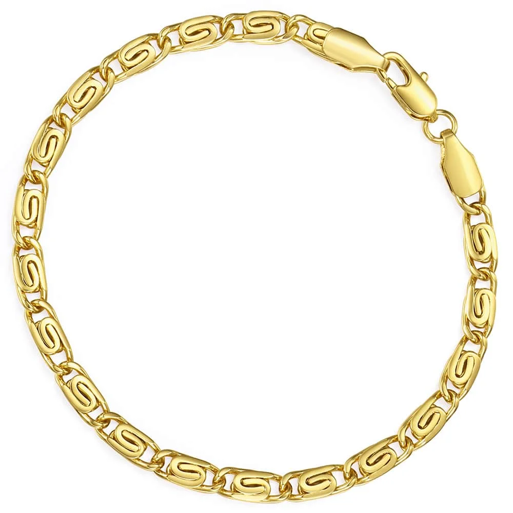 5 мм Мужские и женские браслеты цепочка с золотым наполнителем Женские Ювелирные