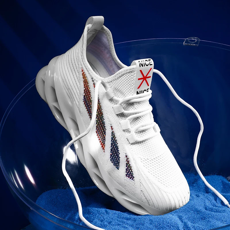 

Summer Reflective laces Running Boots Men Fitness Shoes Athletic Sneakers Women Jogging Trainers Mesh Chaussure Homme Sports