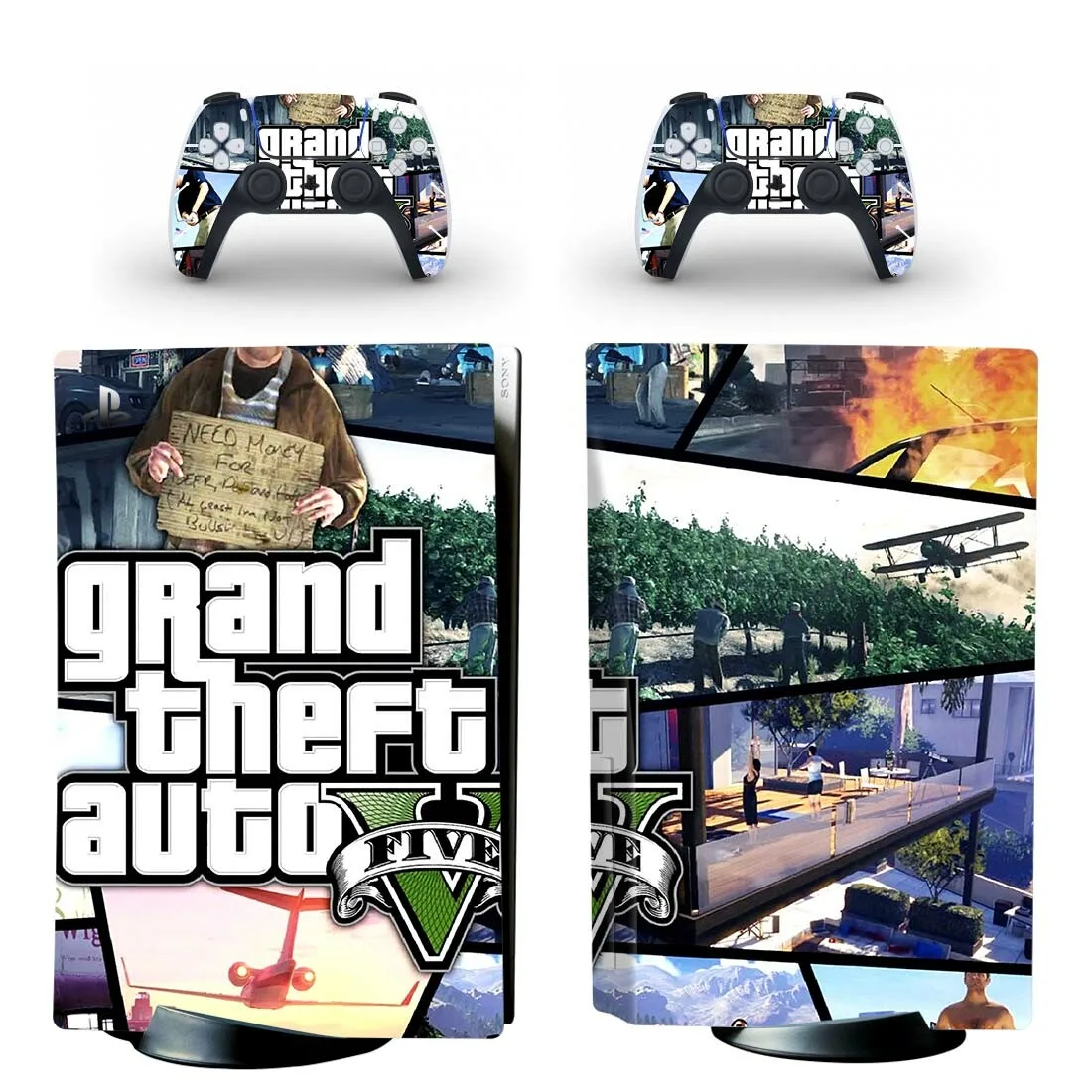 Стикеры Grand Theft Auto GTA PS5 для консоли PlayStation 5 и 2 контроллера | Электроника