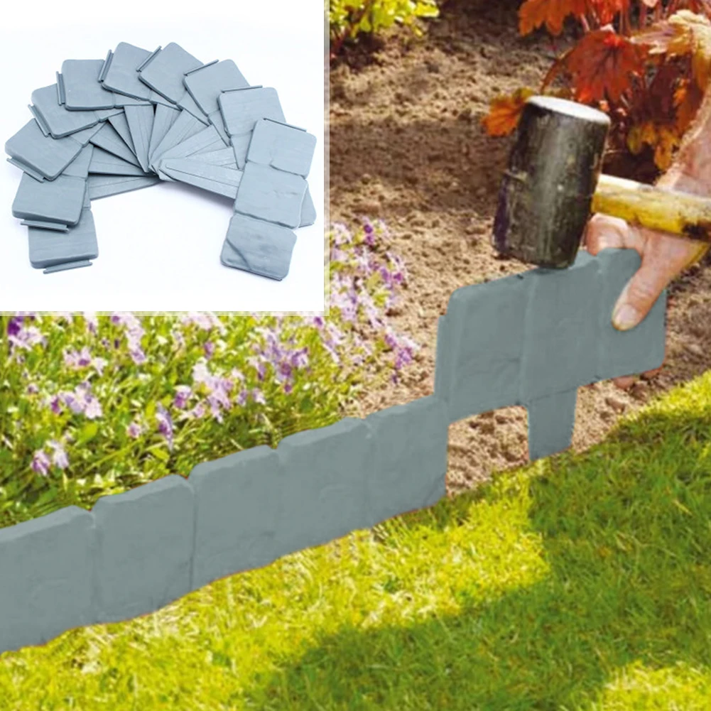 

Weather Resistant Garden Fence 3 Grid 20pcs Foldable Lawn Edging Plants Border Household Garden Planting Elements