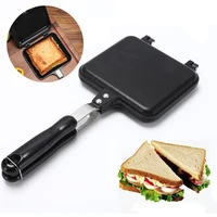 double sided sandwich pan non stick iron bread toast breakfast machine frying pan household baking accessories cookware tool