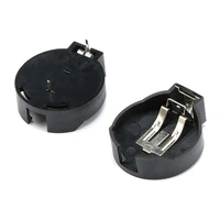 black plastic cr2450 2450 coin cell button battery socket holder case batteries storage boxes organizer 2 pins