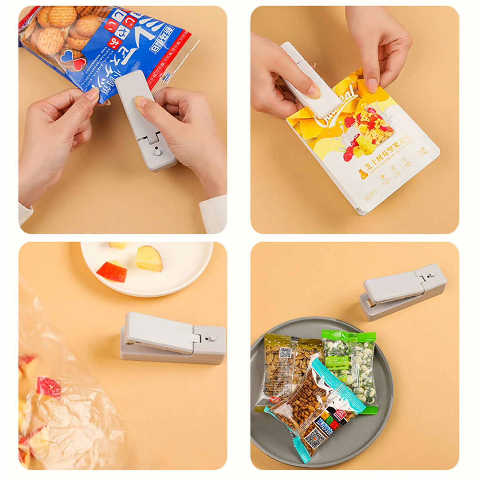 

Kitchen Accessories Tools Mini Portable Food Clip Electric Heat Sealing Machine Sealer Home Snack Bag High Quality USB Charging