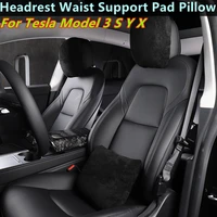 blackwhitecar seat headrest neck waist pillow memory soft comfortable cushion accessories for tesla model 3 y s x