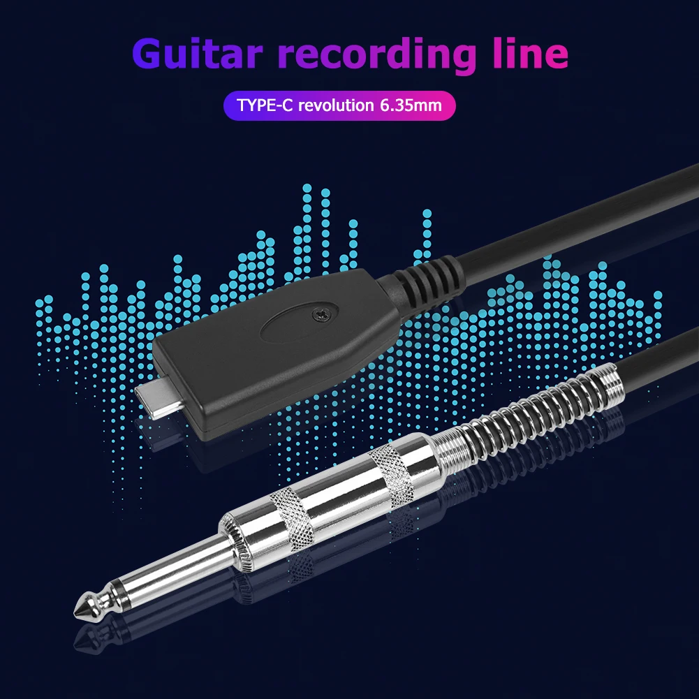 

Кабель-Переходник USB Type-C папа-6,35 мм для музыкальных любителей, аксессуары для выступлений, аудиокабель для записи гитары, Штекерный соедини...