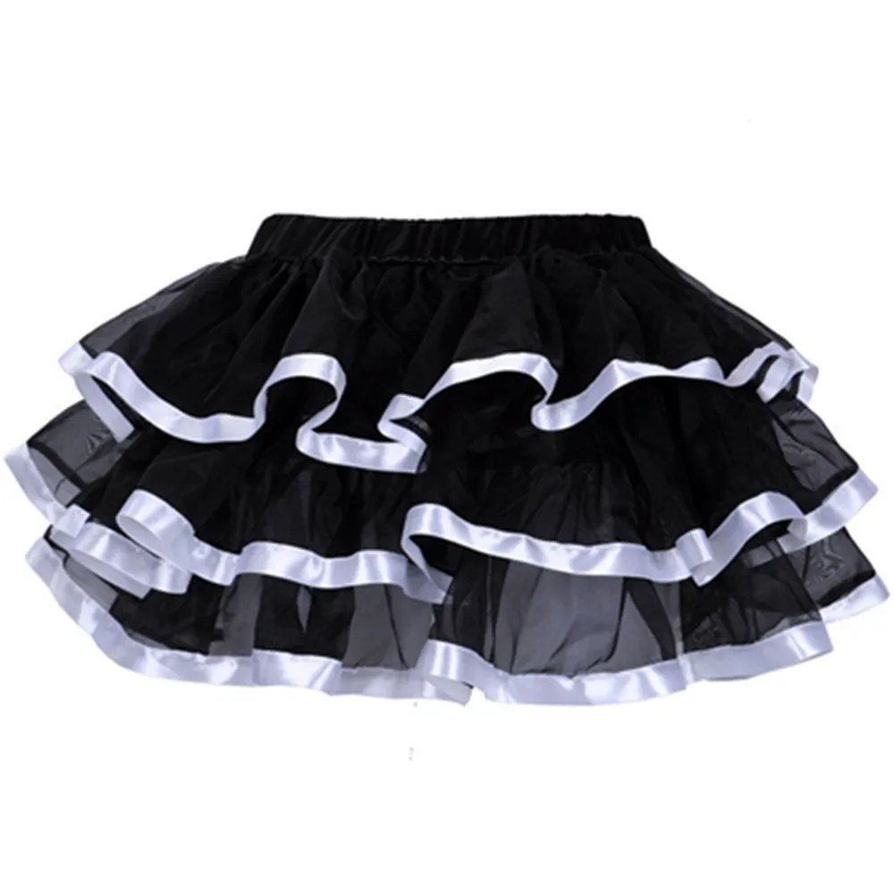 Многослойная юбка-американка с оборками юбка-пачка для взрослых белой лентой и