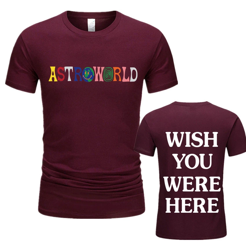 Принтом Трэвиса Скотта AstroWorld тур футболка для мужчин и женщин 1: 1 принтом