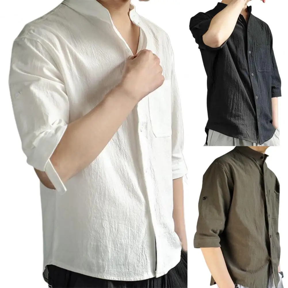 

Thin Comfortable Buttons Closure Thin Male Shirt Top Casual Shirt Thin Comfortable Buttons Closure Thin Male Shirt Top