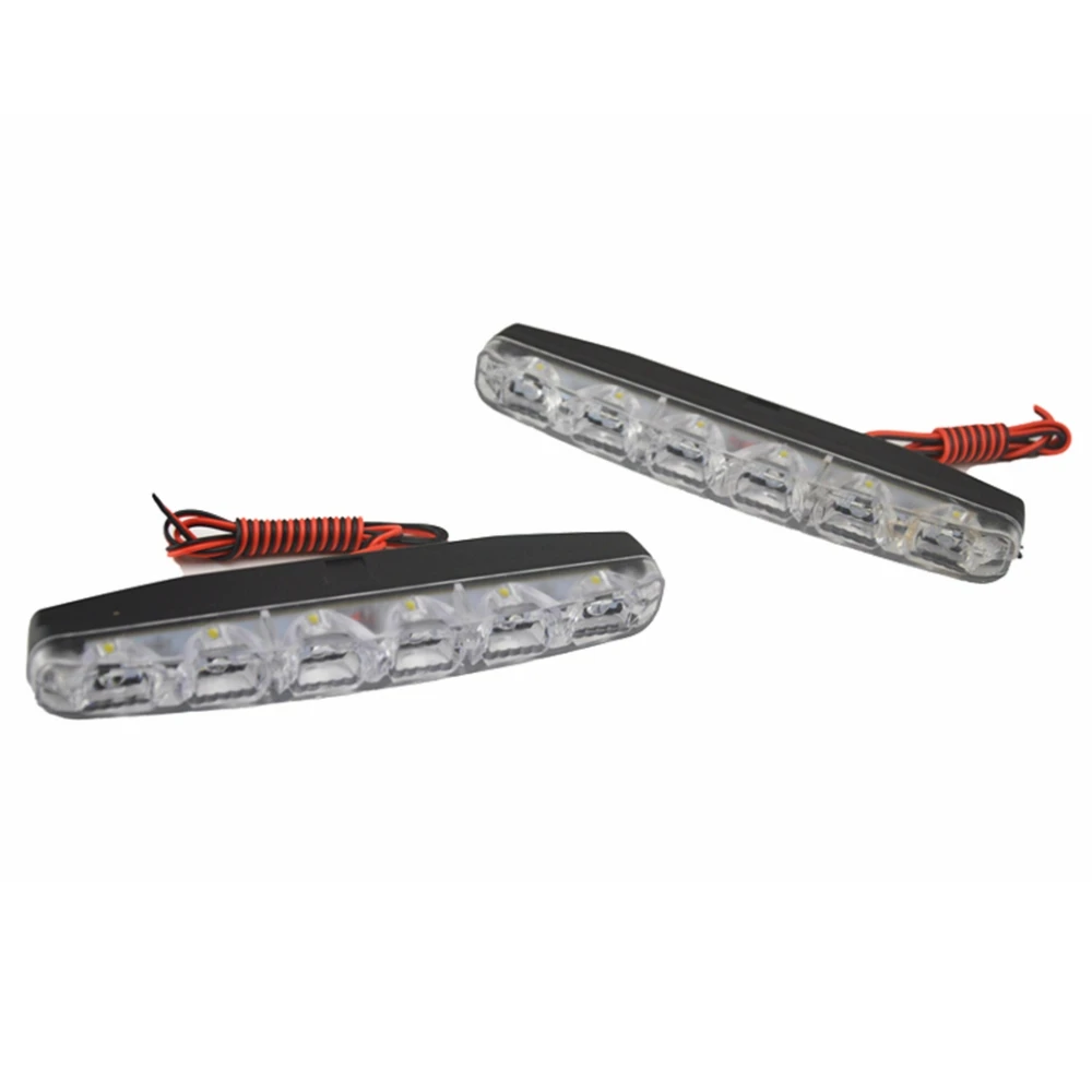 

External Lights 2x Waterproof Car Daytime Running Light 6LED DRL Daylight White 12V DC Head Lamp
