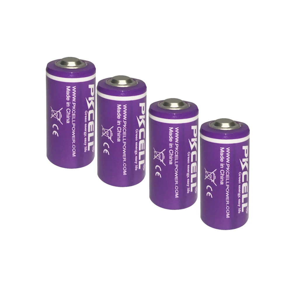 4PCS PKCELL 14250 battery 1/2 AA ER14250 3.6V lithium battery replace to 14250 batteries unrechargeable battery